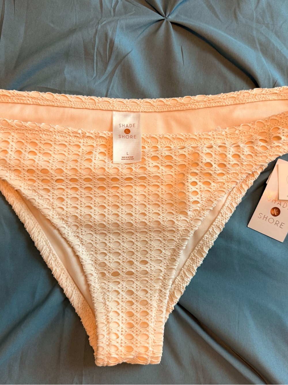 Shade & Shore Cream Crochet Bikini Bottom
